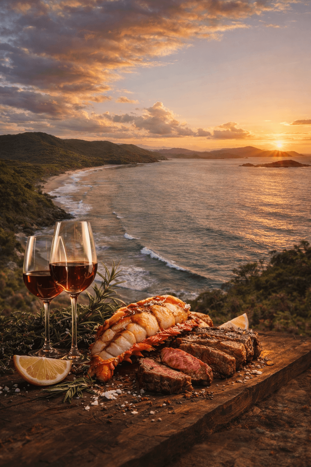 Surf & Turf Experience na Praia do Rosa